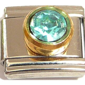 Aquamarine (March) CZ Stone Italian Charm