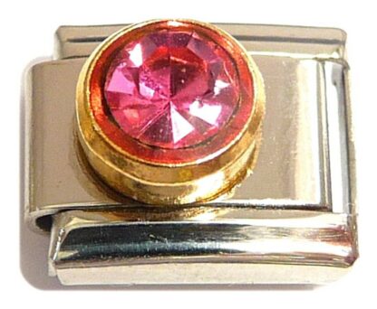 Pink Tourmaline (Oct.) CZ Stone Italian Charm