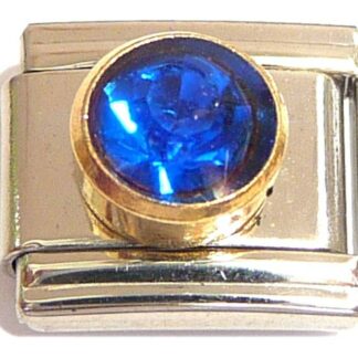 Sapphire (Sept.) CZ Stone Italian Charm