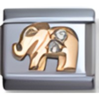 CZ Elephant Italian Charm image