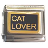 Cat Lover Black Italian Charm image