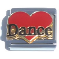 Dance in Red Heart Italian Charm image