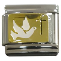 Dove with Cross Italian Charm image
