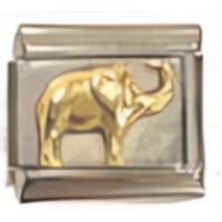 Gold Elephant Italian Charm image