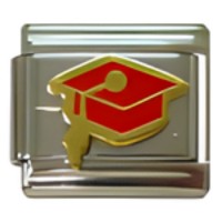 Graduation Cap Red Italian Charm image