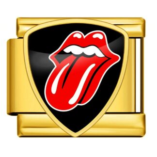Rolling Stones Tongue Gold Italian Charm