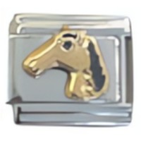 Horse Head Black Italian Charm image