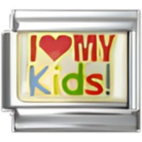 I (heart) My Kids Italian Charm image