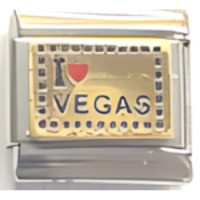 I (heart) Vegas Gold Italian Charm image