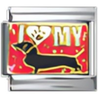 I (heart) my Dachshund Italian Charm image