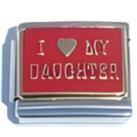 I (heart) my Daughter on Heart Italian Charm image