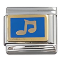 Music Note on Blue Italian Charm image