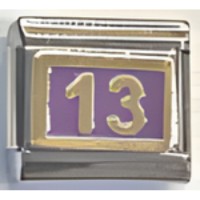 Number 13 Purple Italian Charm image