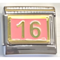 Number 16 Pink Italian Charm image