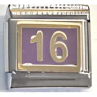 Number 16 Purple Italian Charm image