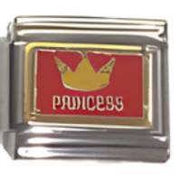Red Princess with Crown Italian Charm image