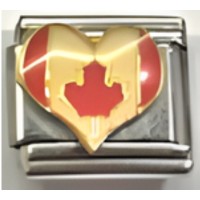 Canada Flag in Heart Italian Charm image