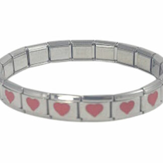 9mm 18 link Red Hearts Base Bracelet