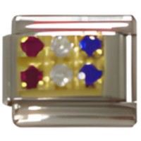 Red White Blue CZ Bar Italian Charm image