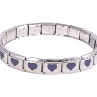 9mm 14 link Blue Hearts Base Bracelet-1