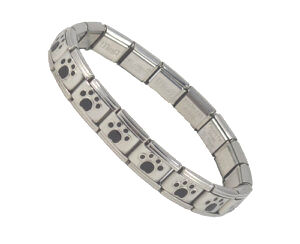 9mm 18 link Paw Print Base Bracelet