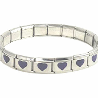 9mm 14 link Purple Hearts Base Bracelet-