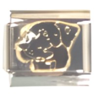 Black Lab Dog Italian Charm image