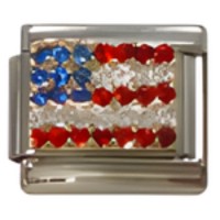 CZ US Flag Italian Charm image