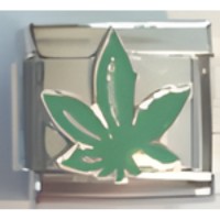 Cannabis Leaf Italian Charm image