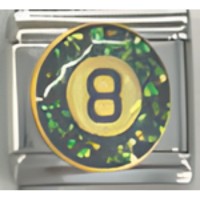 8 Ball Glitter Green Italian Charm image