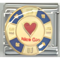 Poker Chip Nice Girl with Sparkly Heart Italian Charm image