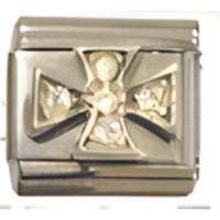 CZ Celtic Cross Italian Charm image