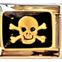 Skull & Cross Bones Italian Charm image