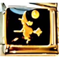 Witch on Broom Italian Charm image