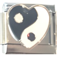 Ying Yang Heart Italian Charm image