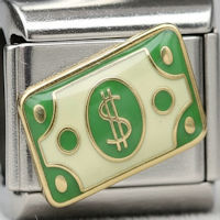 Dollar Bill Italian Charm