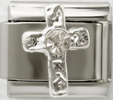 CZ Cross Italian Charm