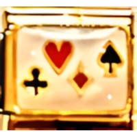 Card Suits Gold Italian Charm image