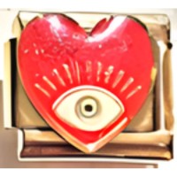 Evil Eye Red Heart Italian Charm image