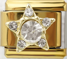 CZ Star Gold Italian Charm
