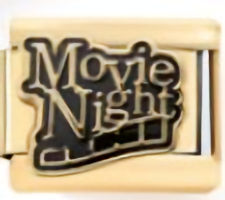 Movie Night Gold Italian Charm