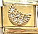 Pave Moon Gold Italian Charm