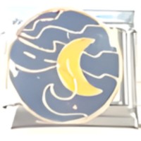 Moon on Blue Italian Charm image