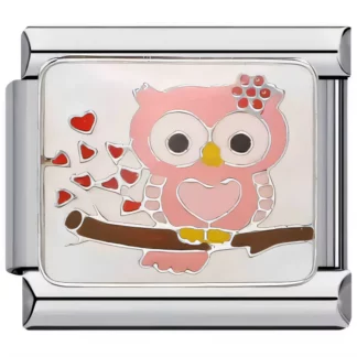 Pink Owl Italian Charm