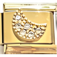 Pave Moon Gold Italian Charm image