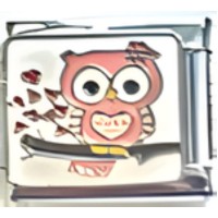 Pink Owl Italian Charm image