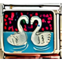 Swan Scene on Glitter Italian Charm image