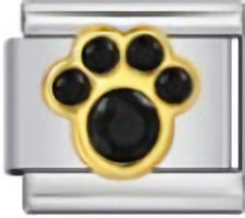 Paw Black Italian Charm