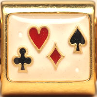 Card Suits Gold Italian Charm