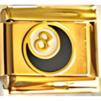 8 Ball Gold Italian Charm image